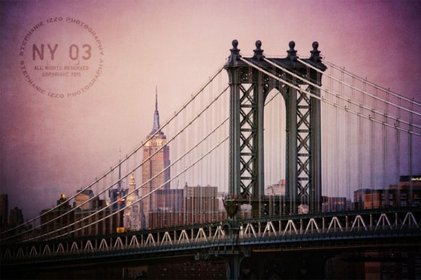 Manhattan Bridge At Twilight
