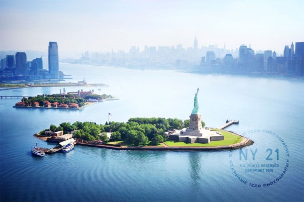 Aerial Statue of Liberty