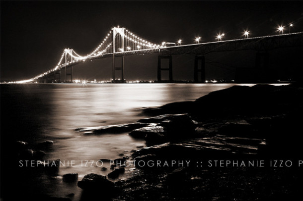 The Newport Bridge At Midnight