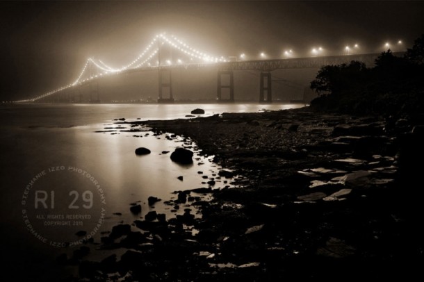 Newport Bridge At Midnight